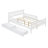 Full Size Wood Platform Bed With Guardrails On Both Sides And Two Storage Drawers ,White-1629955878-1629955883