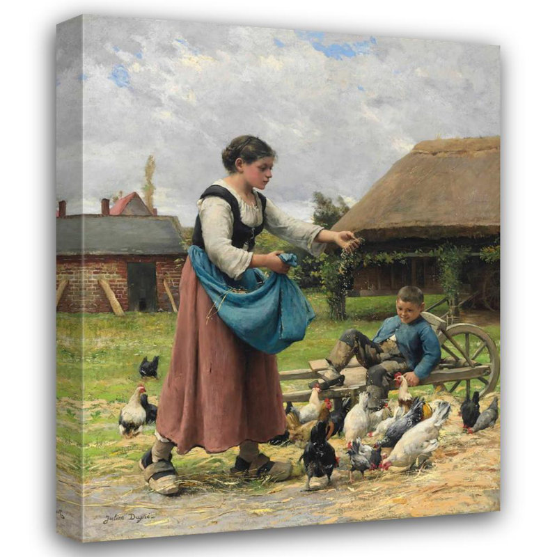 "In the Farmyard" par Julien Dupré - Toile tendue avec châssis, H 40 po x l 28 po