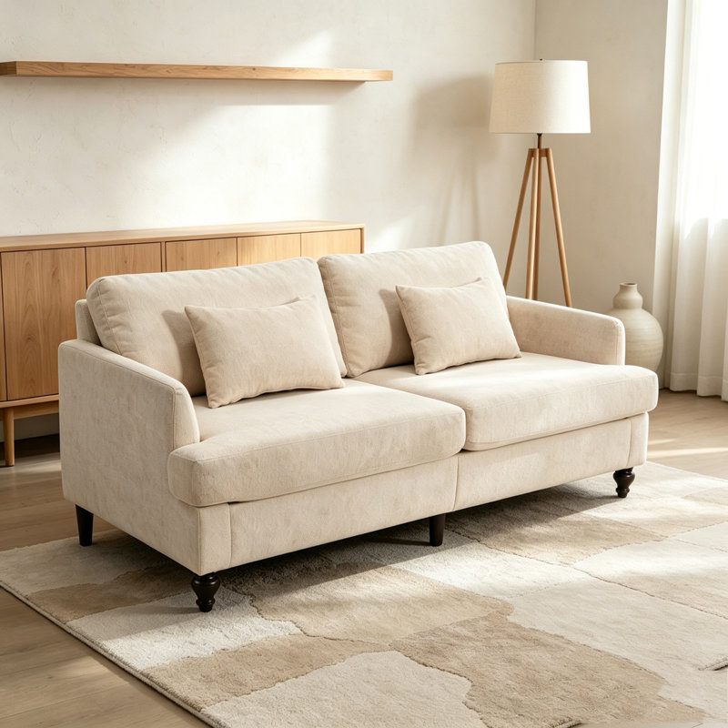 Canapé-lit en chenille moderne, Beige