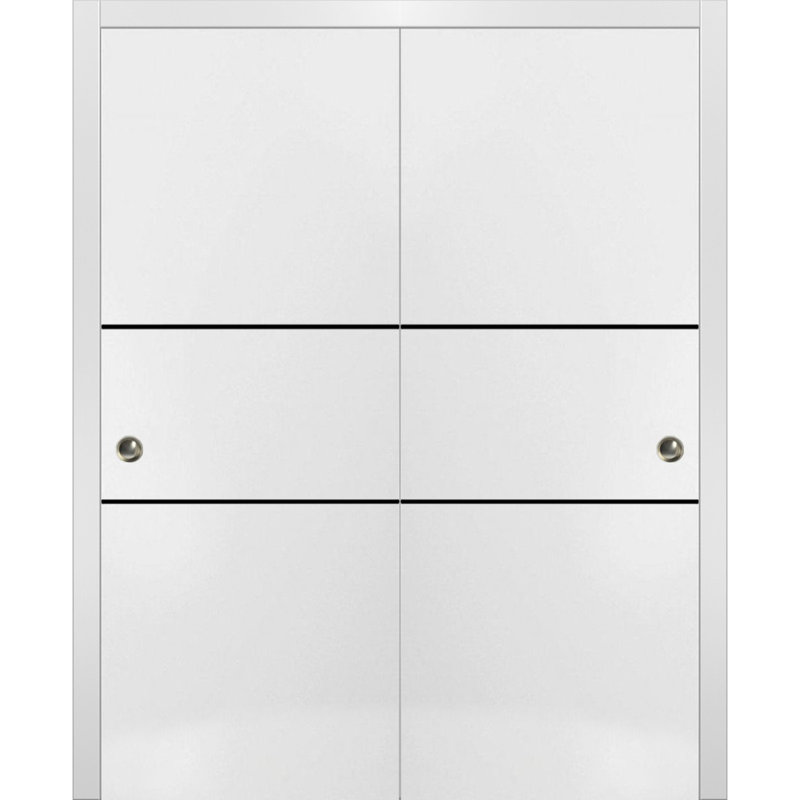 Porte de grange en bois massif massif, 36 po x 80 po, Satin blanc