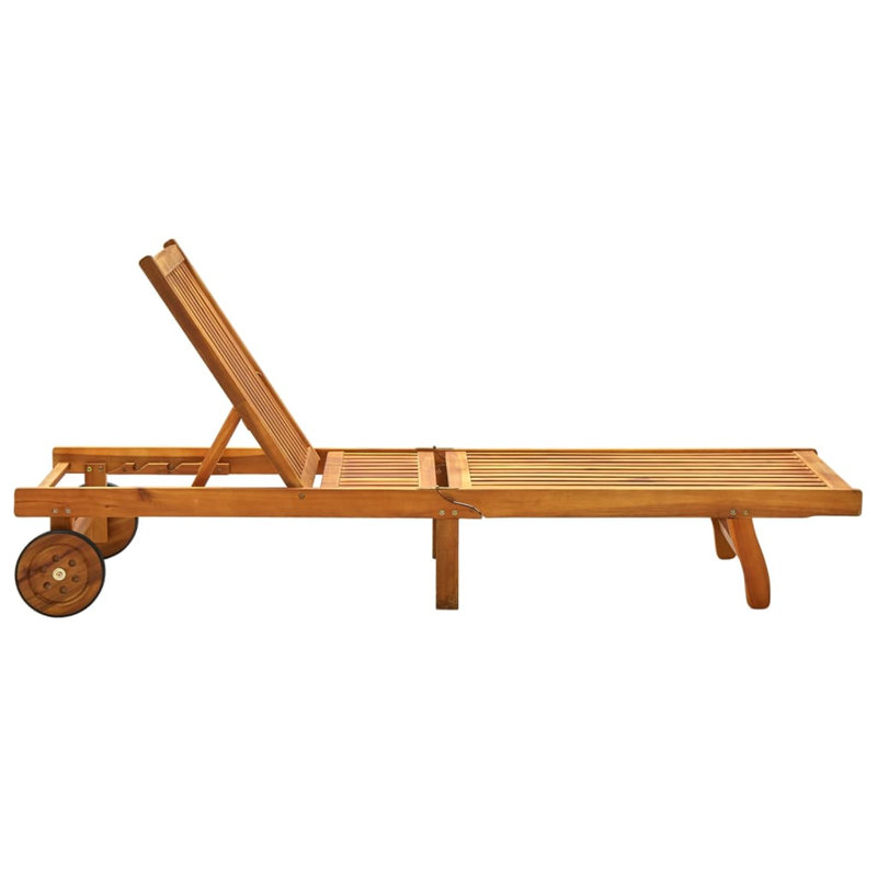 Chaise longue en bois brun et rouge