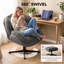 Upholstered Chenille Swivel Armchair-1198908923