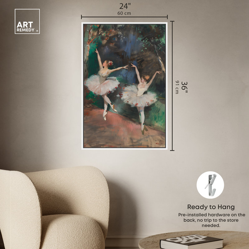 Classical Ballerinas, White Framed, 37" H x 25" W