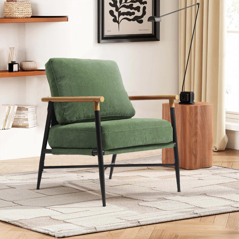 Fauteuil d'appoint Dajauna, Chenille verte