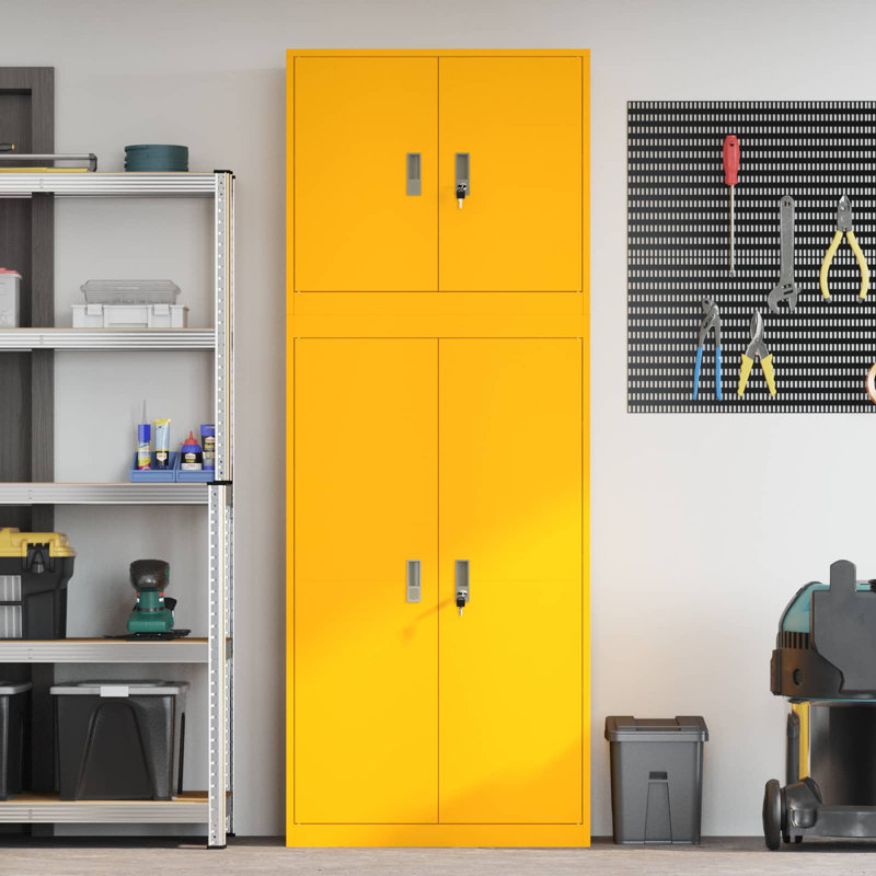 Storage Cabinet, Mustard Yellow