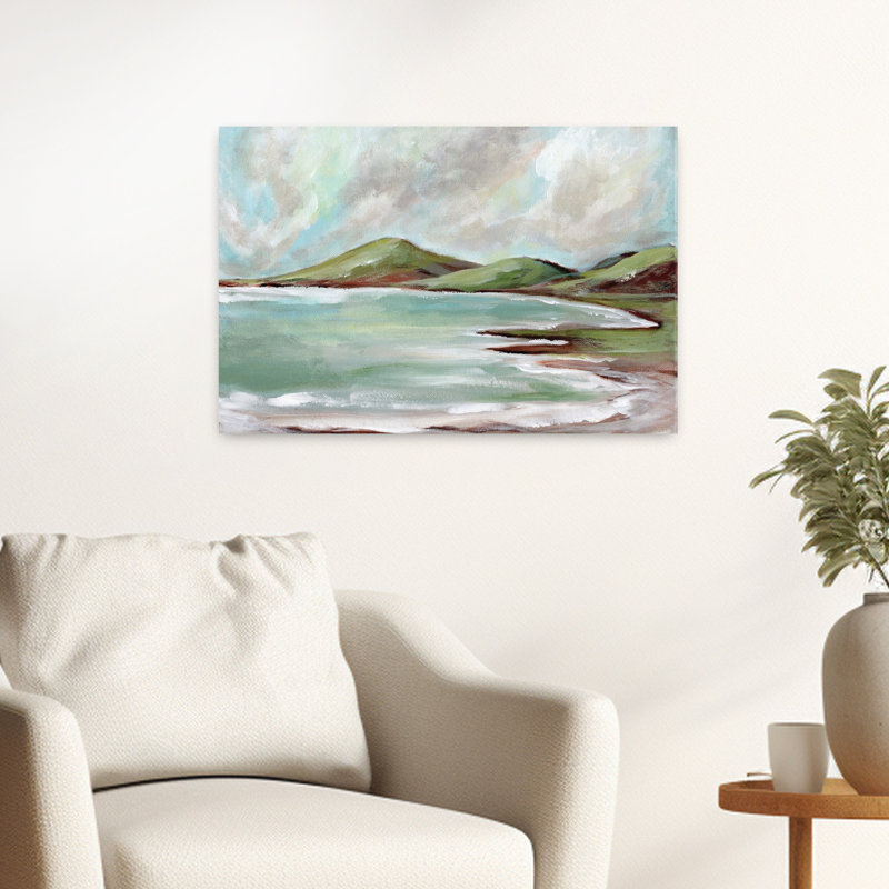Paysage côtier abstrait Hills by the Sea, H 24 po x l 16 po
