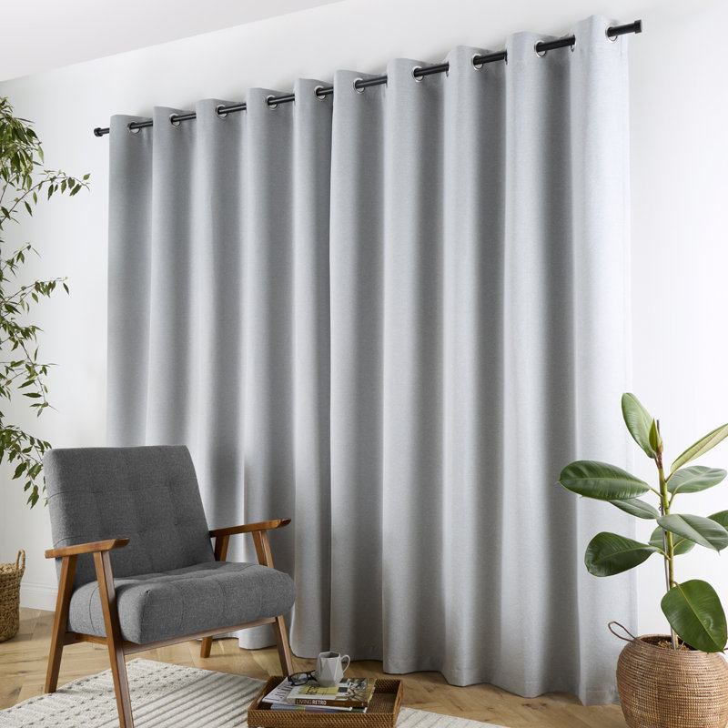 Plain Twill Blackout Curtain Panel Pair, 66" Width x 90" Drop (168 x 229cm)