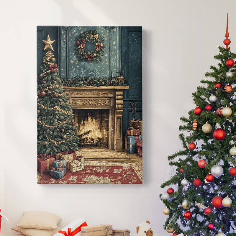 Art des Fêtes de Noël - toile tendue avec châssis, H 60 po x l 40 po