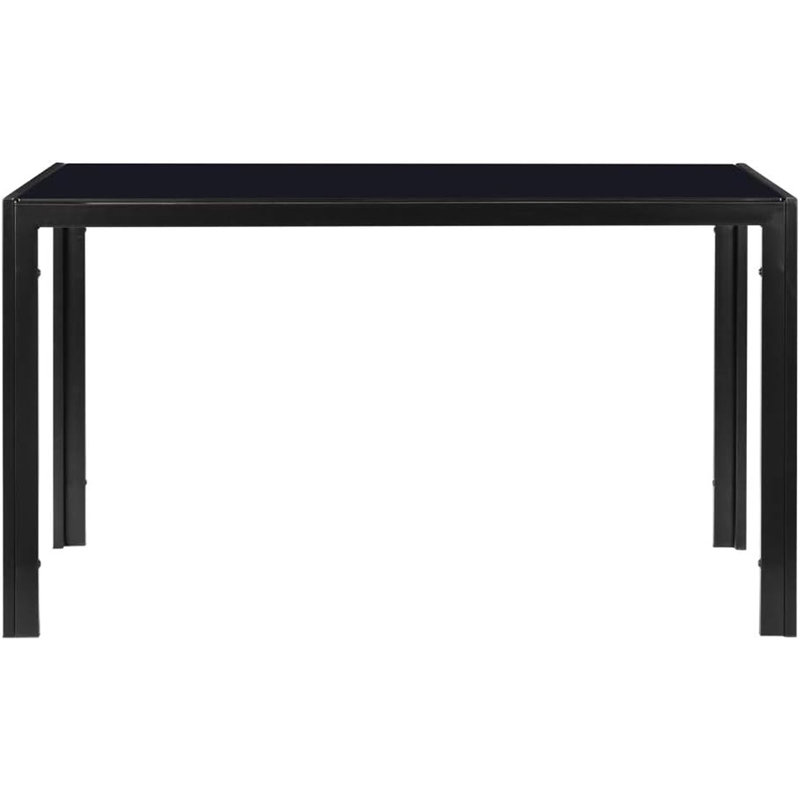 Majlis Modern Glass Dining Table, 29.39" H x 47.10" W x 27.42" D, Black