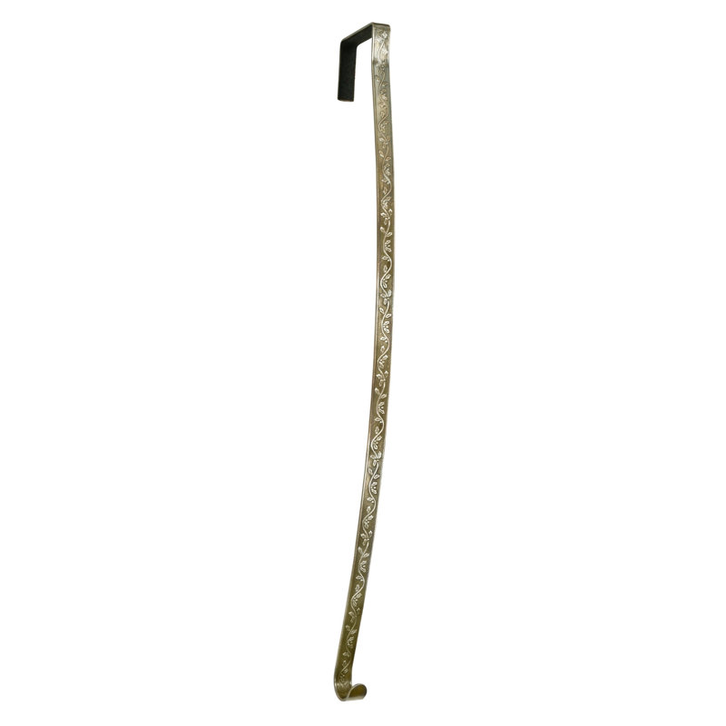 Cintre courbé pour couronnes (Holly en relief - laiton antique) - Porte-décoration robuste pour portes
