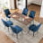 Modern Fabric Upholstered Dining Chairs Armless Side Chairs with Metal Frame For Kitchen Dining Room-1096978258