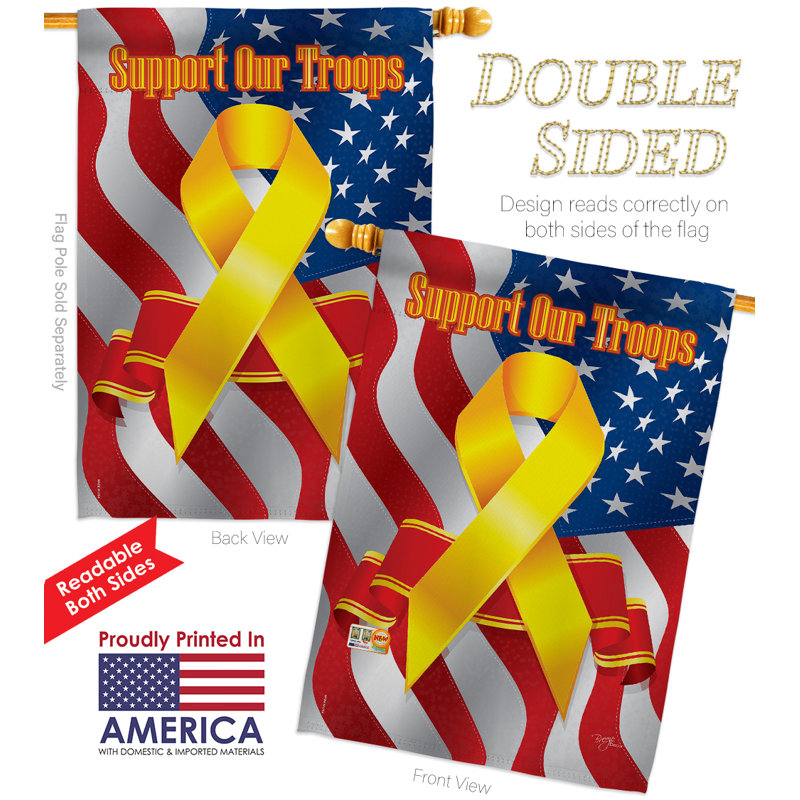 Double Sided 40'' H x 28'' W Polyester Independence Day House Flag