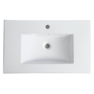 Lavabo de salle de bain en céramique 30 po blanc - l 17,92 po x H 7,19 po x P 30,11 po, méthode simple vers le haut, fabrication charmante blanc, assemblage simple, attrayant