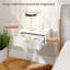 Ensemble de 2 tables de chevet flottantes, blanc-1563103299