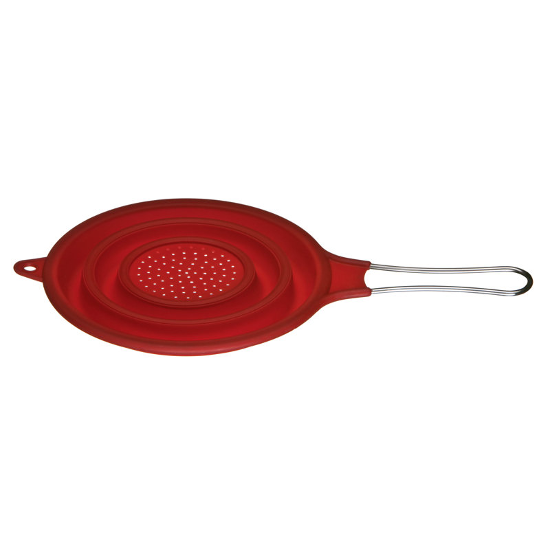 Symple Stuff Silicone Food Strainer, Red