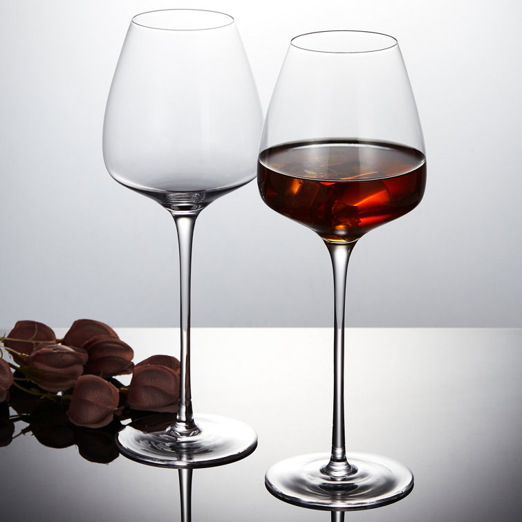 15oz Set of 2/4 Handmade Crystal Sqaure Wine Glasses for White Red