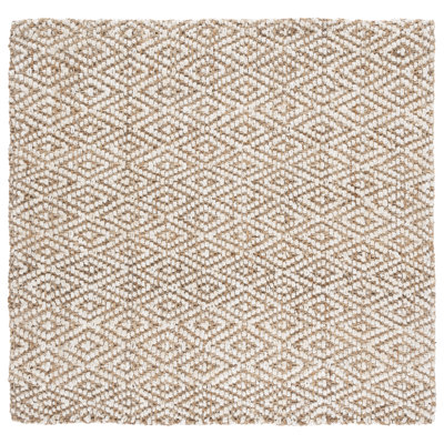 Natural Fiber Handwoven Jute Geometric Rug