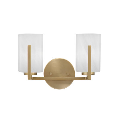 Barre d'éclairage de salle de bain 2 lumières Dayberry avec verre de 4 po