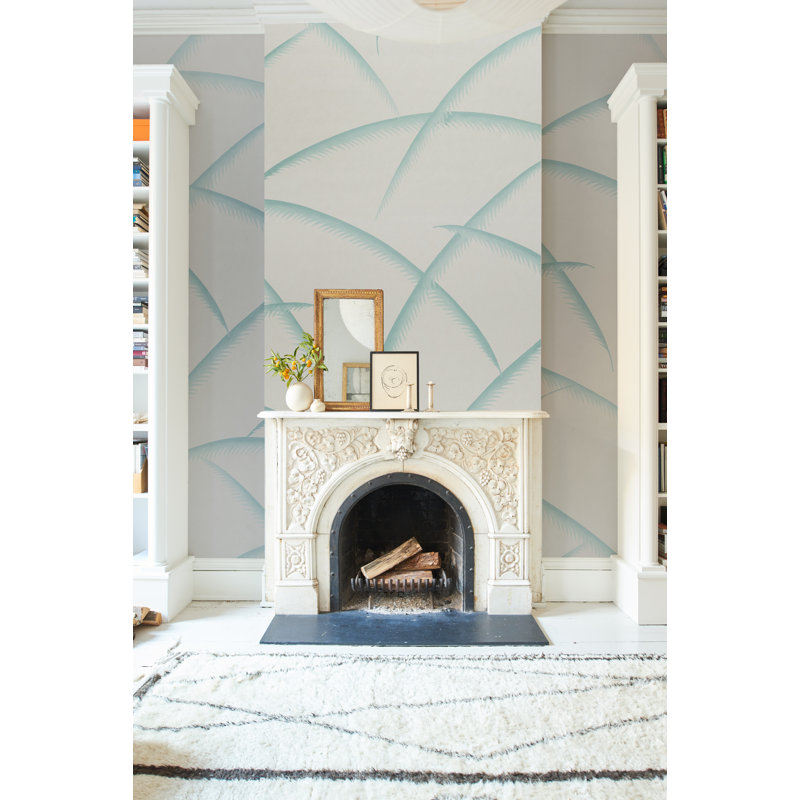 Deco Palms Wallpaper,  Ivory/Natural
