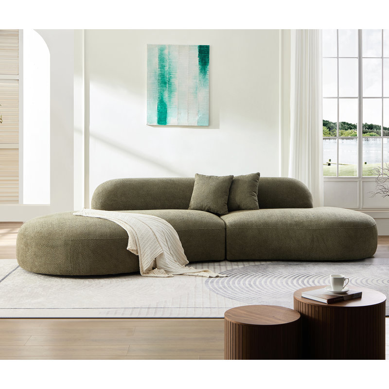 WKS4CCX2 Côté droit, canapé couleur chameau, coussin de dossier amovible, fonctions d'assise avant et arrière réglables, tissu durable, structure interne en bois massif rembourrée d'éponge haute densité