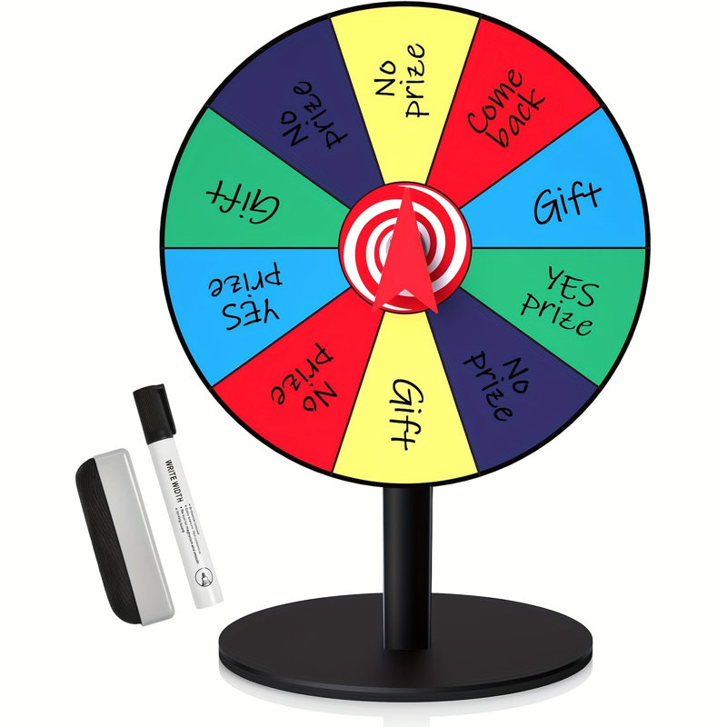 Roue de table de 8 pouces avec 10 fentes - Base robuste pour les carnavals, foires commerciales, jeux de société et événements