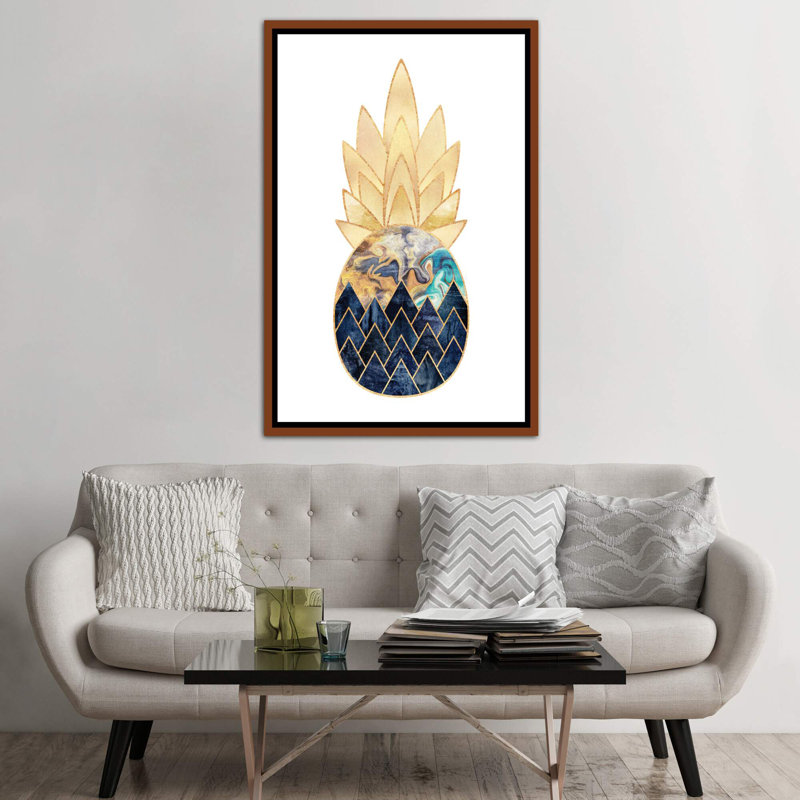 « précieux ananas i » par elisabeth fredriksson-print, H 26 po x l 18 po x 1,5 po, Toile avec cadre en bois classique