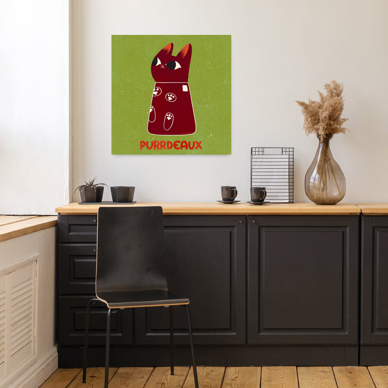 Art contemporain rétro, art de chat, H 18 po x l 18 po