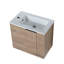 Meuble-lavabo élégant avec lavabo, design flottant pour un look moderne et peu encombrant.