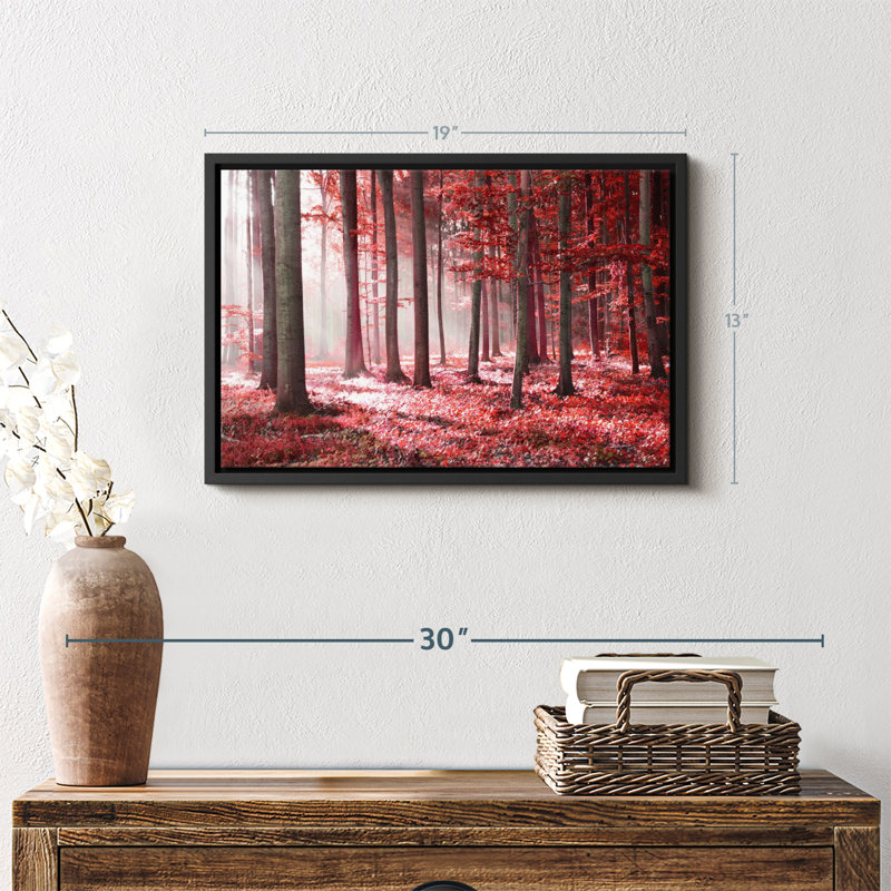 Nature «Red Forest Sunlight Canvas Print», H 13 po x l 19 po