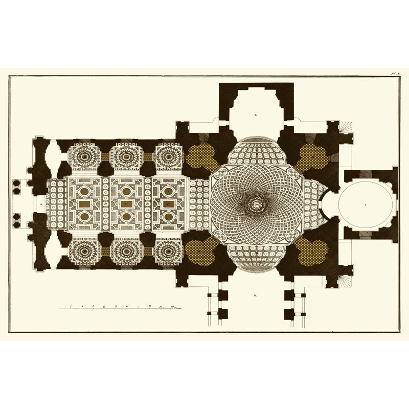 French Marquetry II by Vision Studio - Wrapped Canvas Painting, 51cm H x 76cm W x 3.8cm D