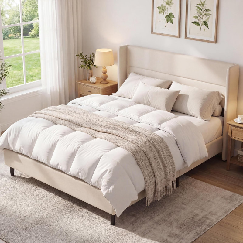 Bed, Beige