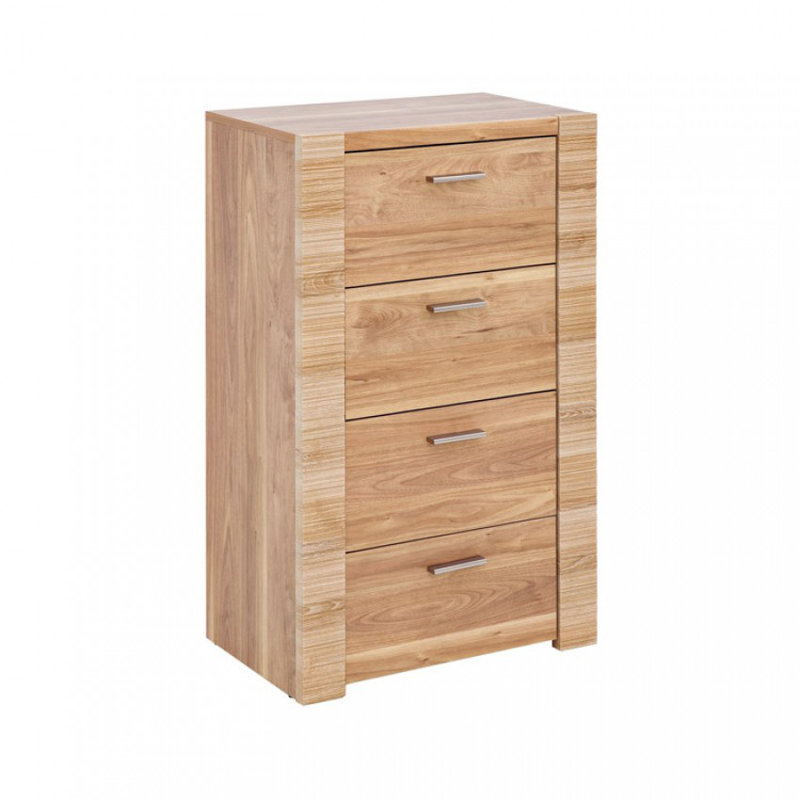 Commode décorative 4 tiroirs Dugan, Brun pâle