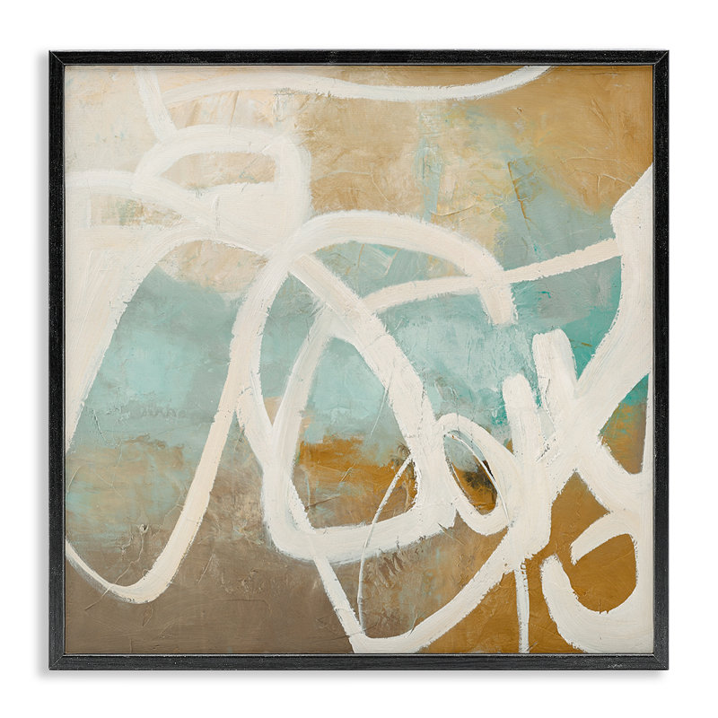  «Neutral Design With Squiggle», estampe numérique de Design Fabrikken, H 17 po x l 17 po, Giclée encadrée noir minuit