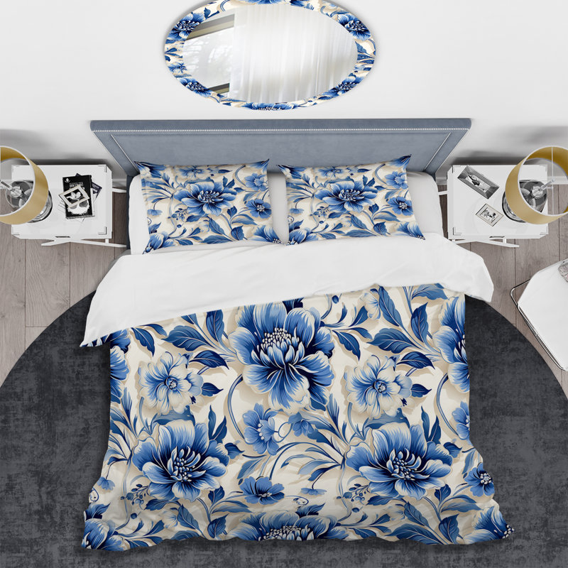 Ensemble de housse de couette Aseem Aino, Housse de couette pour grand lit et 2 taies décor
