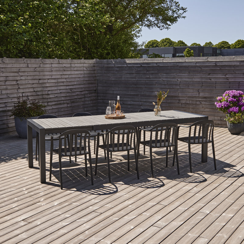 Chenault 8 - Person Patio Dining Set Extendable Table,
