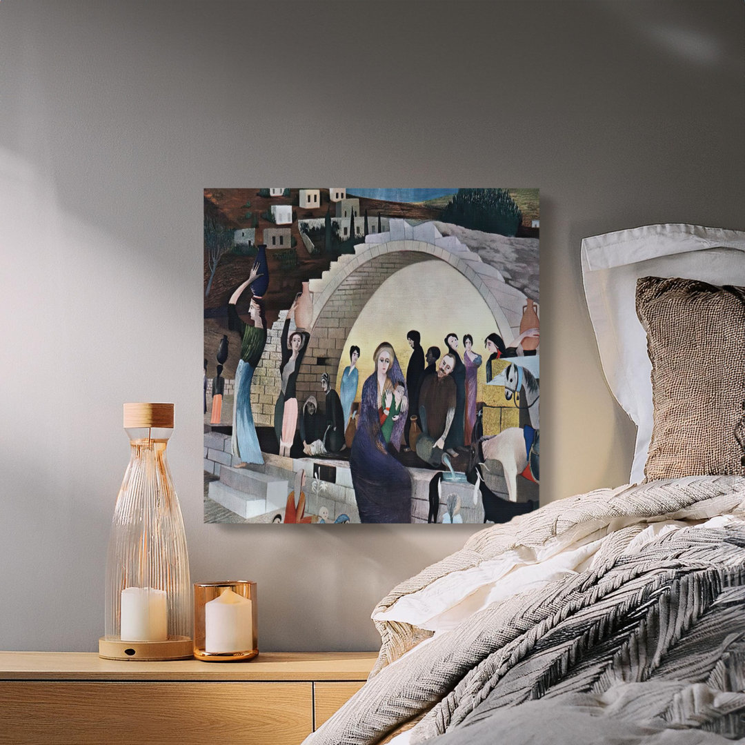 Folk Art Narrative Canvas Wall Art