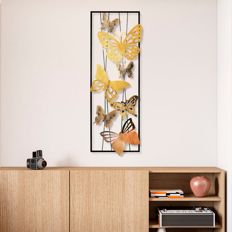 Handmade Decorative Metal Wall Accessory, 12.6 x 35.4 x 1.6 inches | 100% Metal Construction, Unique Hand-Painted Design | Perfect for Home Decor, Adds Color & Texture to Any Room