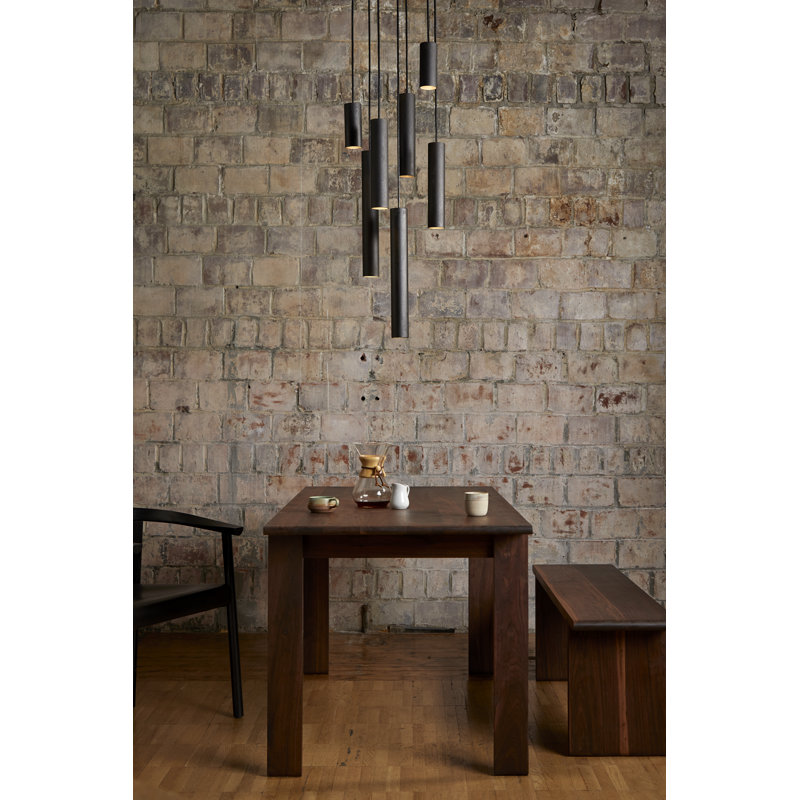 Roest Industrial Steel Pipe Pendant Light, 12" H x 2.5" W x 2.5" D, Carbon