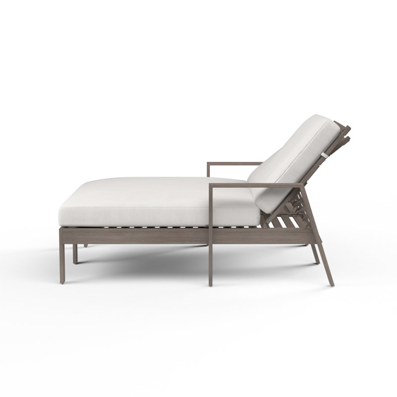 Laguna Double Reclining Chaise Lounge with Cushion, Canvas Flax Sunbrella®