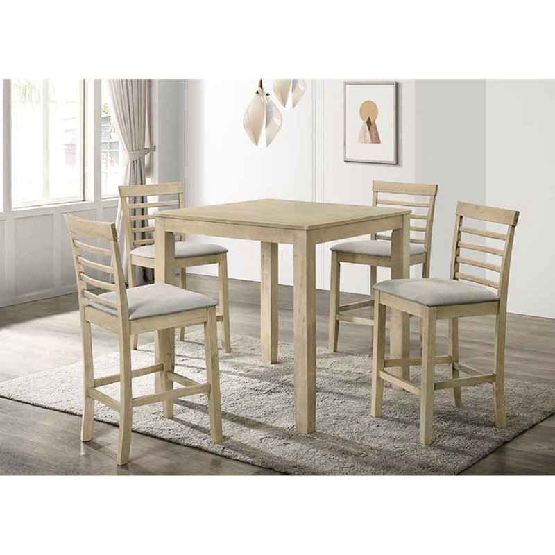Table carrée de hauteur comptoir pour salle à manger Traditional, Crème