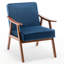 Le fauteuil d'appoint en velours bleu foncé avec structure en bois massif stable, pour le salon, la chambre à coucher et le cadre de l'entrée recouvert de velours profond, ajoute une touche de classe aux pièces-1596328148