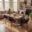Modern Upholstered Dining Chairs, Black Faux Leather With Wooden Legs, Soft Padded Seat And Back, Scandinavian Kitchen And Dining Room Side Chairs​​-864837338-864750633