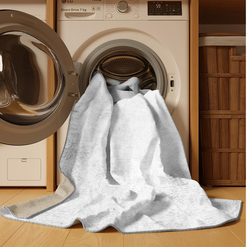 Tapis gris en chenille / polyester tissé à la machine Seeger, Rond 6 pi
