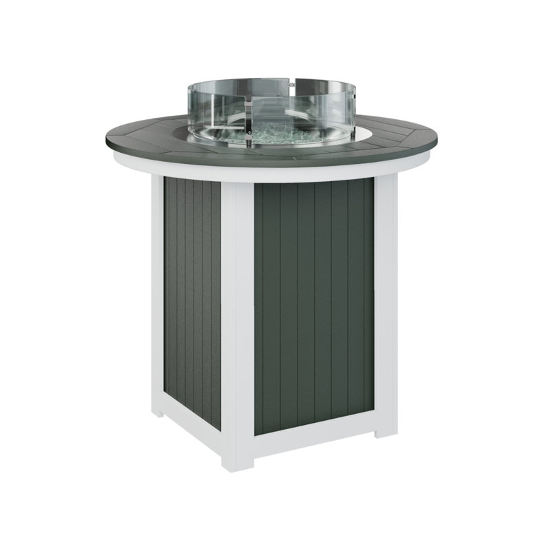 Table de foyer d'extérieur en acajou antique avec base blanche 44 "Berlin Gardens Donoma, Acajou antique