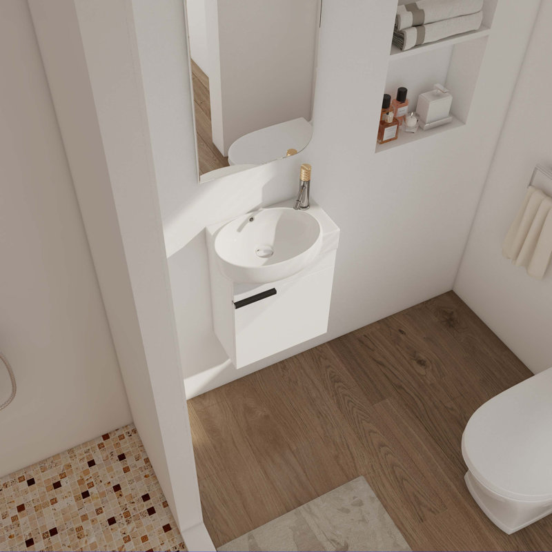 Meuble-lavabo simple 11,6 po avec plateau en bois manufacturé