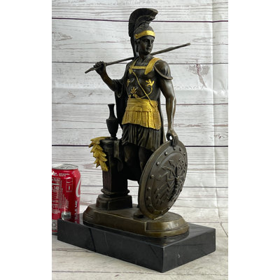 ODYSSEUS Greek Warrior Roman Signed Bronze Art Sculpture Statue 16" x 9.5"