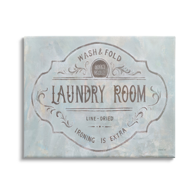 «Wash and Fold Laundry Room», art mural sur bois par Danhui Nai, H 36 po x l 48 po, Toile tendue