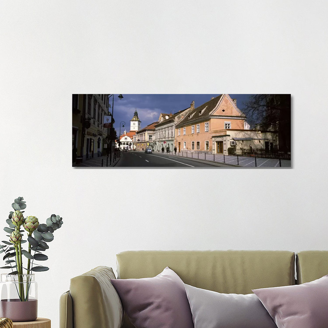 Church In A City, Black Church, Brasov, Transylvania, Romania - Wrapped Canvas Panoramic Print