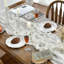 Milk White 6PCS Boho Gauze Cheesecloth Table Runner 300 cm | Seasonal Bridal Fabric Kitchen Dining Holiday Wedding Table Decor for Home Party