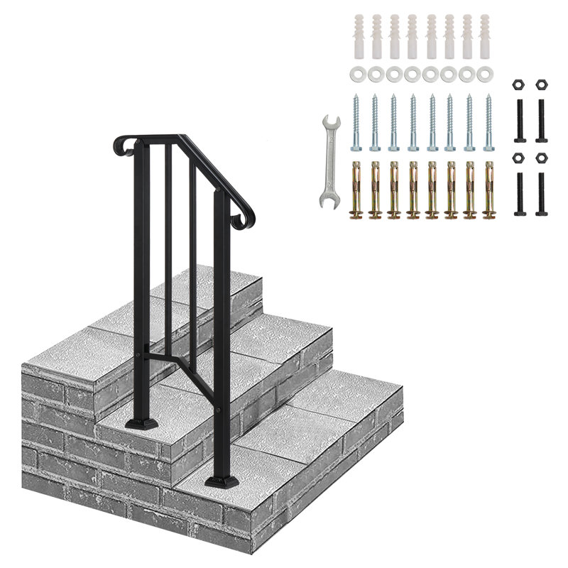 Outdoor 1 Level Iron Handrail